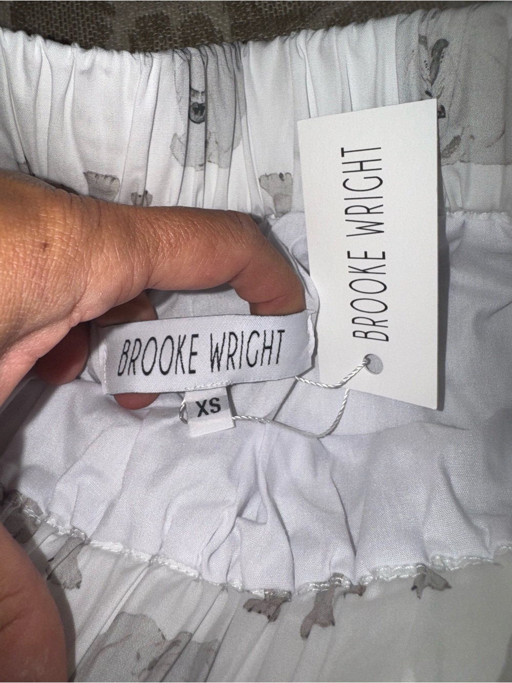 Brooke Wright White Bulldog-Print High Waist Shorts - Picture 6 of 7